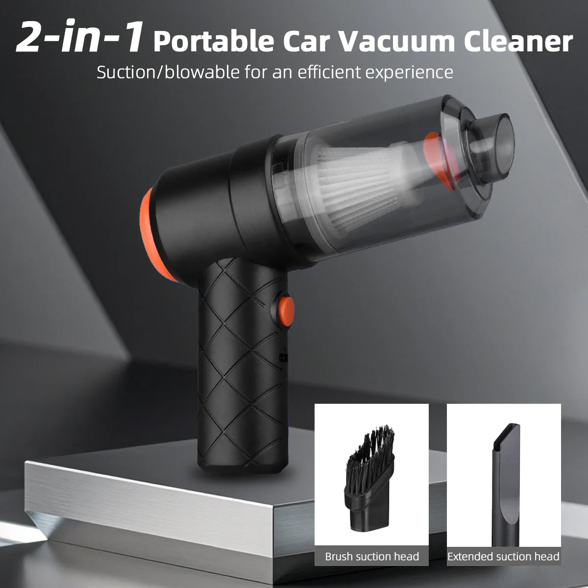 Aspiradora Inalámbrica Portátil de Alta Succión 2 en 1 para Coche y Hogar