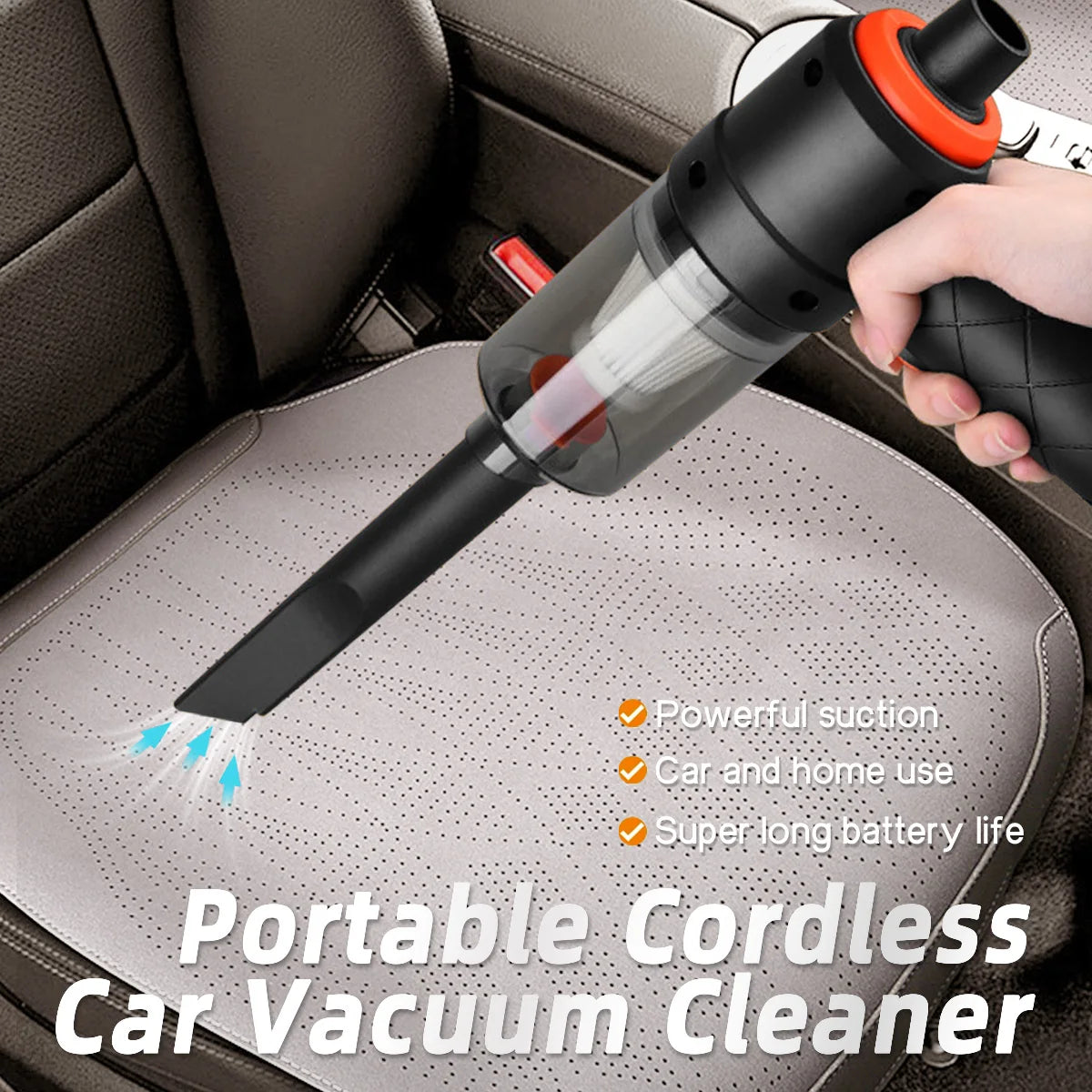 Aspiradora Inalámbrica Portátil de Alta Succión 2 en 1 para Coche y Hogar