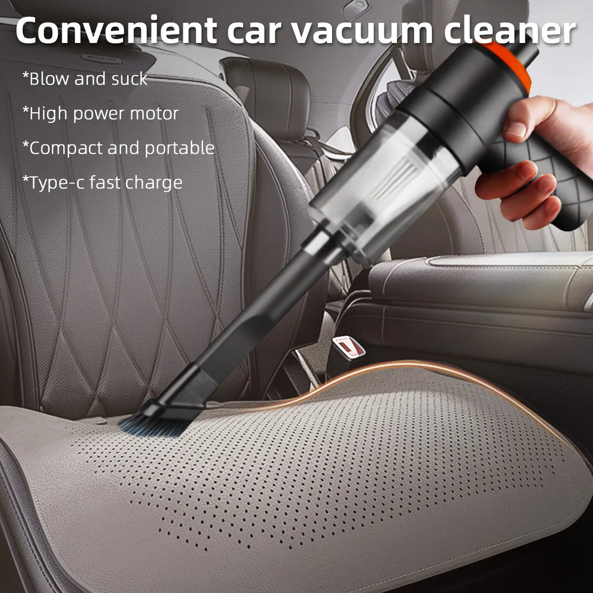 Aspiradora Inalámbrica Portátil de Alta Succión 2 en 1 para Coche y Hogar